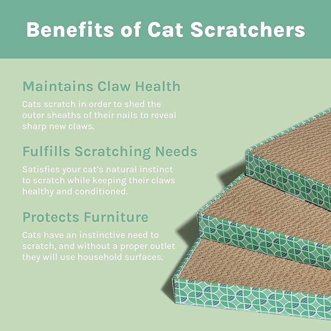 Kitty City Cat Scratcher Refill – 3-Pack Durable Corrugated Cardboard Scratch - Image 3