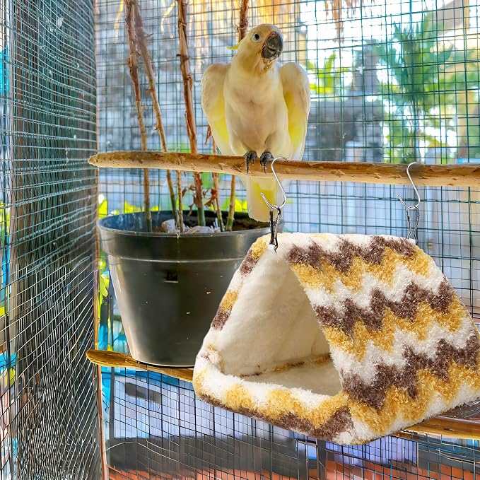 2 Pack Bird Nest House, Hanging Hammock Fluffy Parrots Bird Bed - Image 7