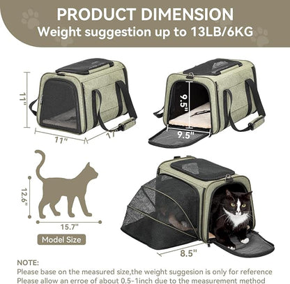 Petsfit Expandable Cat Carrier Dog Carrier, Airline Approved Soft-Sided - Image 3