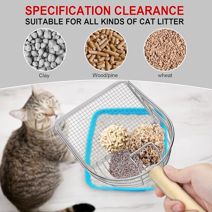 Ownpets Iron Metal Cat Litter Scoop, Heavy Duty Kitty Litter Scooper & Speed - Image 4