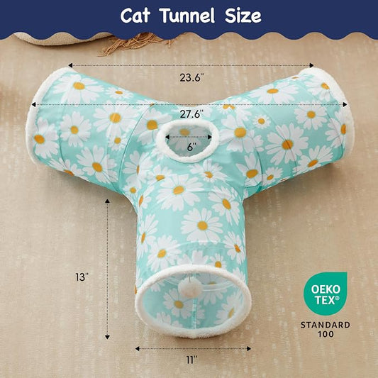 Tempcore Pet Cat Tunnel Tube Cat Toys 3 Way Collapsible, Cat Tunnels - Image 2