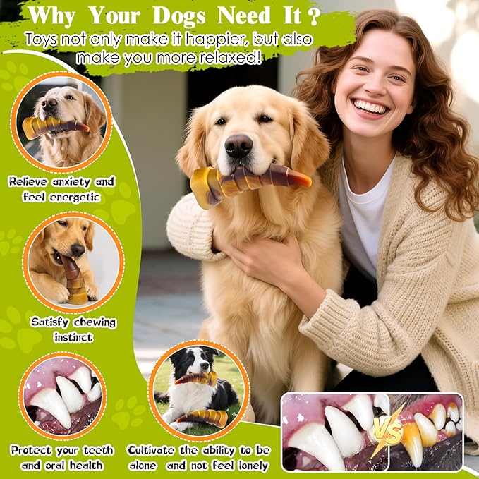Dog Chew Toys for Aggressive Chewers, 2 Pack Indestructible Dog Toys for Large - Image 5