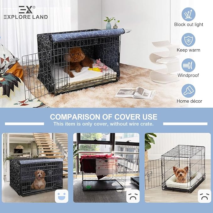 Explore Land Pattern Dog Crate Cover - Image 3