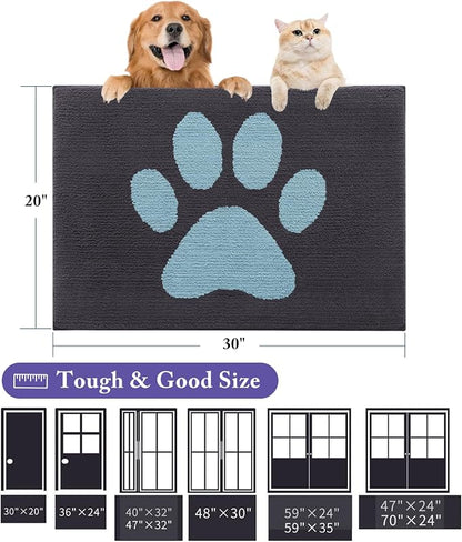 Buganda Dog Door Mat for Muddy Paws, Absorbent Dirt Trapper Non Slip Indoor - Image 2
