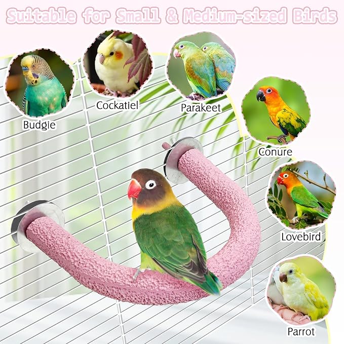 PINVNBY 5 Pack Bird Perch Resin Bird Beak Grinding Stone Parrot Cage Stand - Image 7