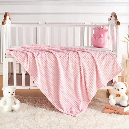 Soft Fleece Baby Blanket Ultra Cozy Pink Baby Blankets - Image 5