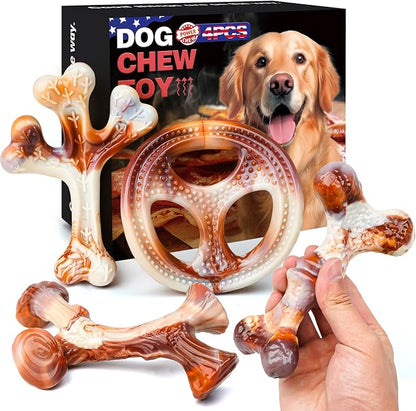 4 Pack Dog Chew Toys for Aggressive Chewers by OSORD