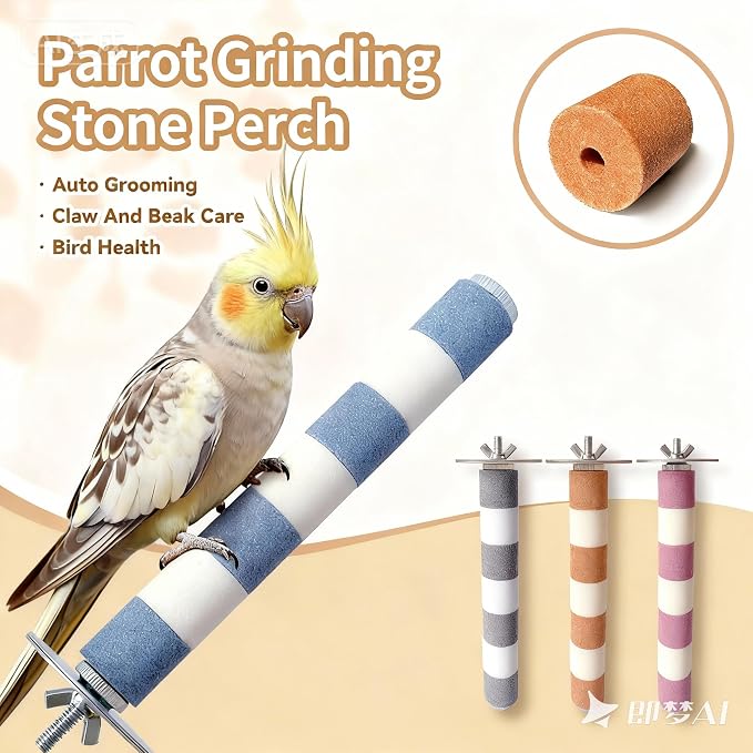 AOTU Natural Sandstone Parrot Perch Bird Perches - Image 2