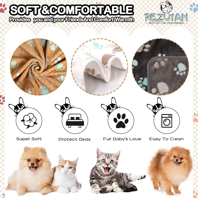 Rezutan Small Dog Blankets 3 Pack - Image 2