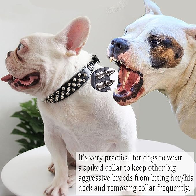 TEEMERRYCA Adjustable Microfiber Leather Spiked Studded Dog Collars - Image 4
