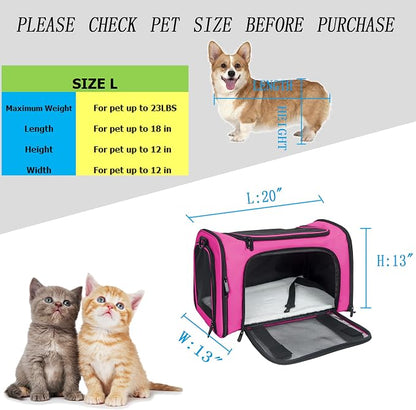 Soft Sided Carrier for Small Medium Cats Dogs, Removable Pad Collapsible Travel - Image 4