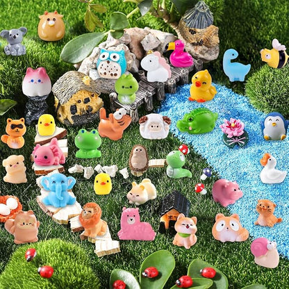 DIYDEC 50pcs Mini Resin Animal 50 Styles Tiny Resin Animals Miniature to Hide - Image 3