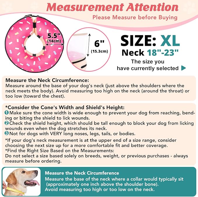 Inflatable Dog Cone with Anti-Licking Clear Shield, Protective Dog Donut Collar - Image 3