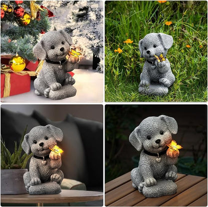Solar Dog Garden Statue with Lantern Light – 8.2in Outdoor Dog Figurine - Image 6