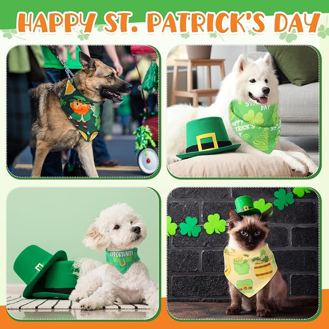 Chunful 50 Pcs St. Patrick's Day Dog Bandanas Bulk - Image 2