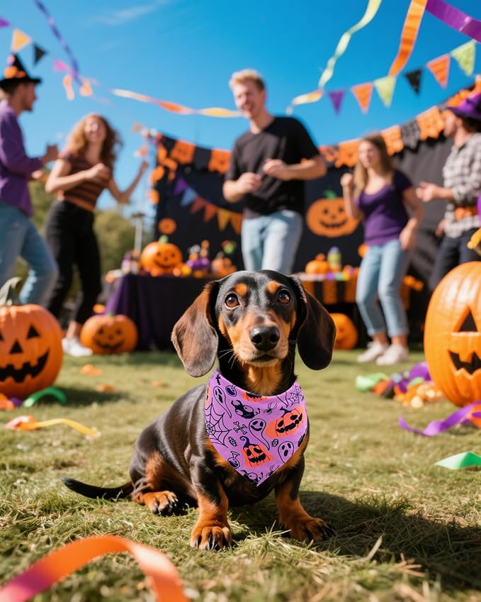 PET SHOW 50 Pack Halloween Small Dog Bandanas Bulk XS Washable Puppy Girl Boy - Image 7
