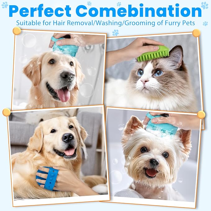Comotech 3PCS Dog Bath Brush | Dog Shower/Washing Brush - Image 2