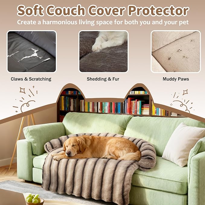 Large Dog Couch Bed, Fluffy Washable Couch Protector - Image 4