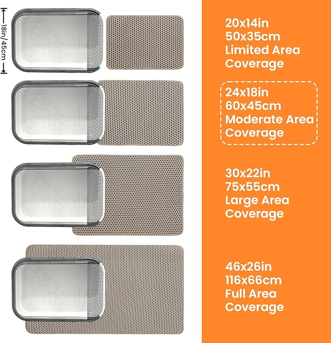 Cat Litter Mat, 24x18 Inches Large Double Layer Honeycomb Cat Litter Trapping - Image 9