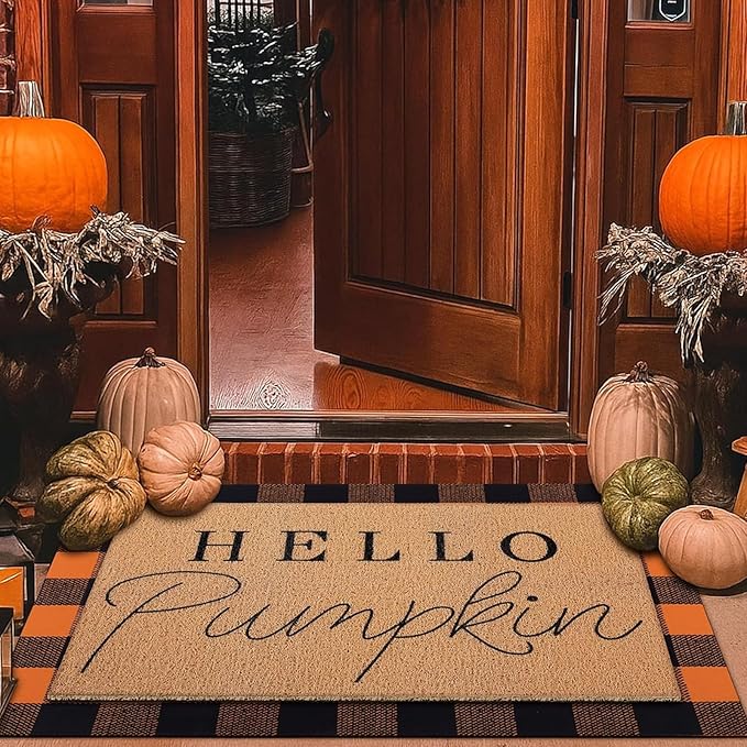 Tinideya 2 Pcs Door Mat Welcome Non Slip Coir Mats Floor Layering Doormats by Tinideya