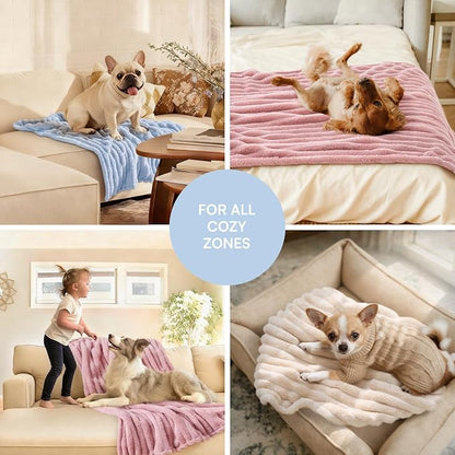 LINENLUX 1 Pack 3 Soft Dog Blanket Washable Warm Fleece Cat Blankets - Image 5