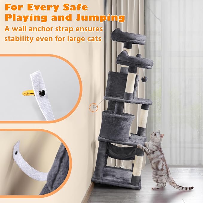 Yaheetech 62.5inches Cat Tree Cat Tower Cat Condo - Image 9
