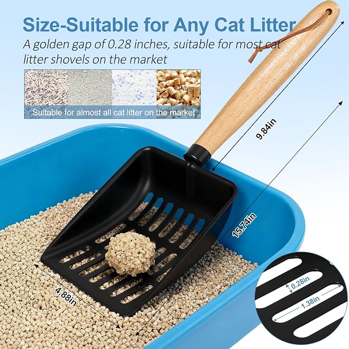 Cat Litter Scoop, Metal Litter Scoop, Heavy Duty Metal Cat Scooper - Image 3