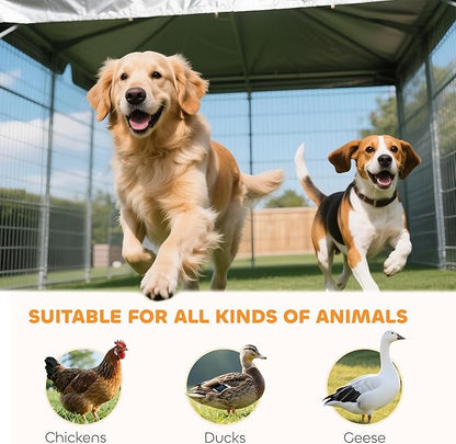 PawHut Outdoor Dog Kennel, Heavy Duty Dog Run Outdoor Fence - Image 9