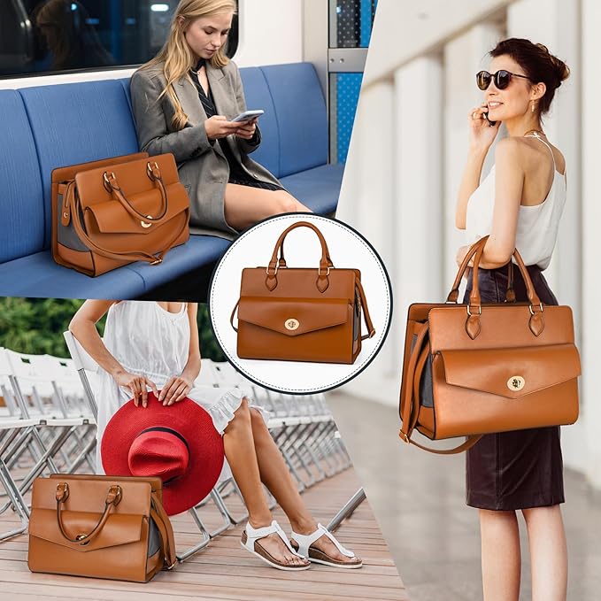 Stylish Pet Carrier Purse Leather Bag - Image 6