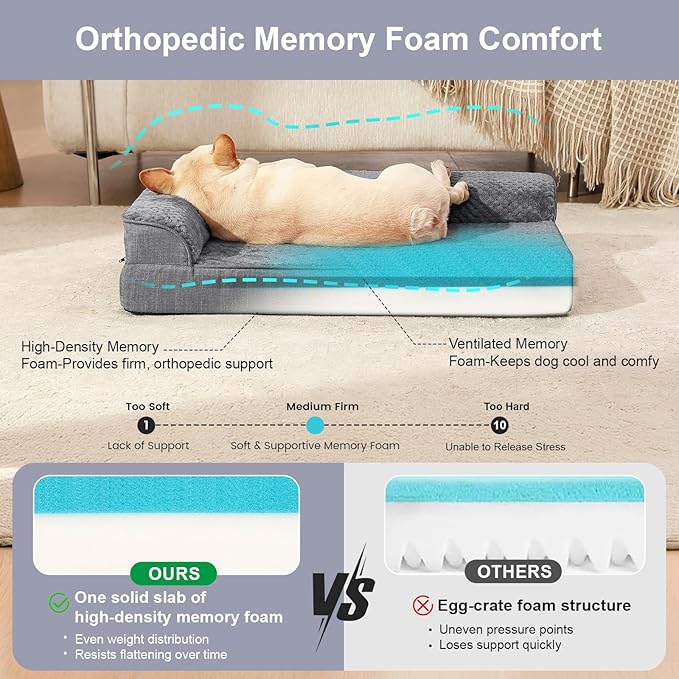 Orthopedic Dog Bed for Small and Medium Dogs, Memory Foam Pet Bed - Image 5