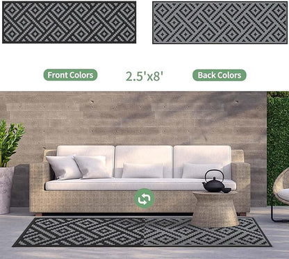 GENIMO Outdoor Rugs 2.5x8 Waterproof, Reversible Mats, Outdoor Area Rug - Image 4