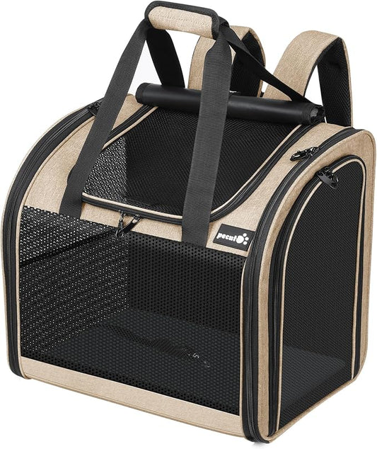 Pecute Cat Backpack with Widened Interior Space, Upgraded Dog Backpack Carrier by pecute