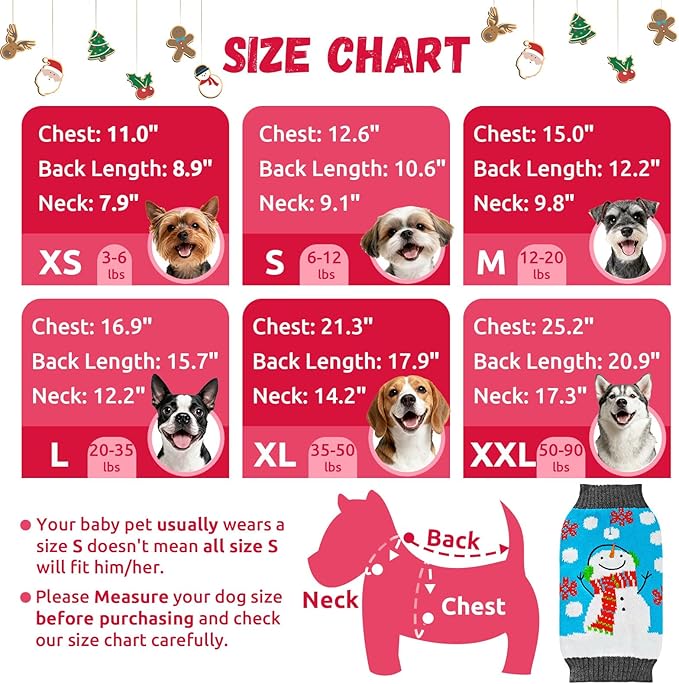 Pet Christmas Dog Sweaters Cute Animal Snowman Printed Puppy Xmas Costumes - Image 6
