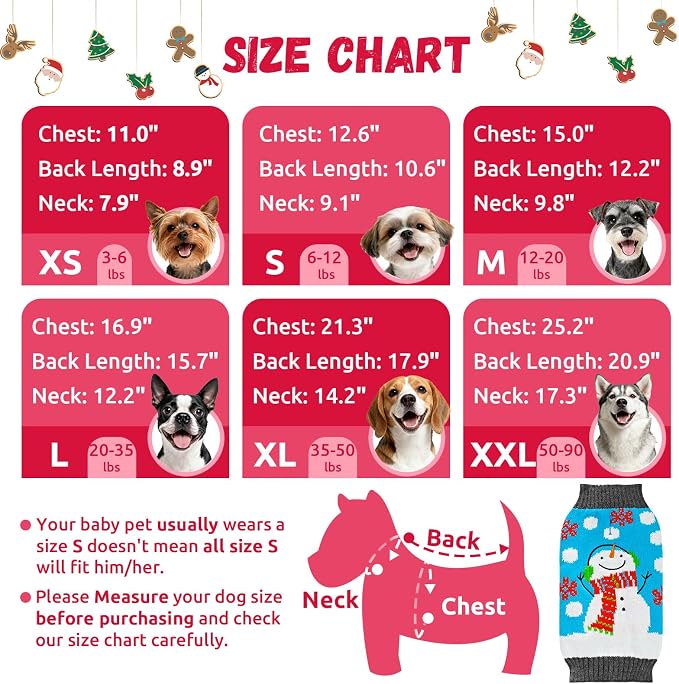 Pet Christmas Dog Sweaters Cute Animal Snowman Printed Puppy Xmas Costumes - Image 6
