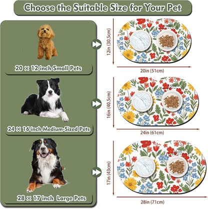 Pet Feeding Mat – 20''x12'' Absorbent Dog Food Mat, Pet Water Mats Protect Floor - Image 4