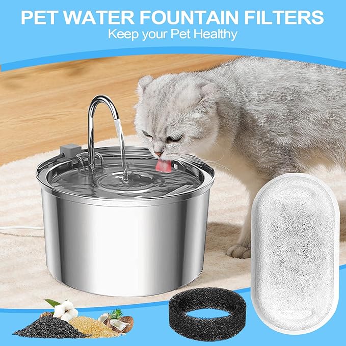 Cat Water Fountain Filter for Stainless Steel 108oz/3.2L& 67oz/2L Automatic Pet - Image 6