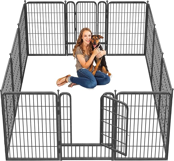 Dog Playpen 32 inch 10 Panels Indoor Dog Pen by Jhsomdr