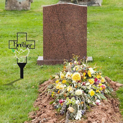 BUoonyer Garden Stake Graves Cemetery Decorations, Brother Metal Memorial Grave - Image 5
