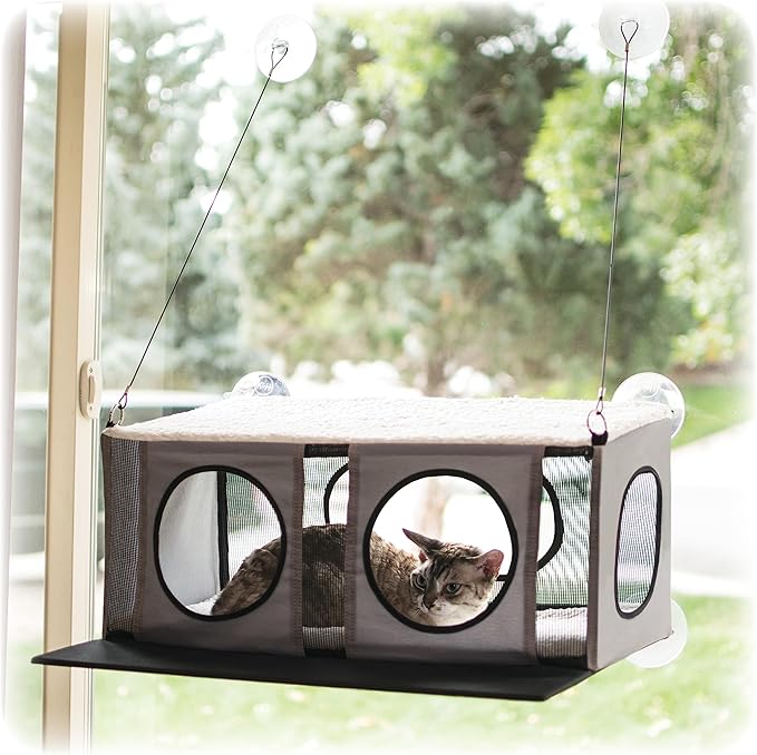 K&H Pet Products EZ Mount Cat Window Perch Penthouse 2-level Tree, Sturdy by KHPetProducts