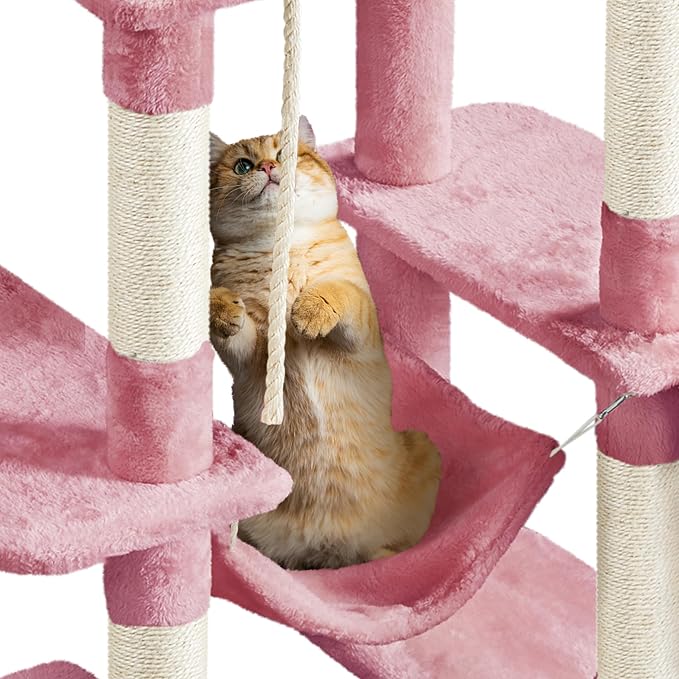 Yaheetech Cat Tree Cat Tower, 63in Multi-Level Kitten Tree w/Sisal-Covered - Image 6