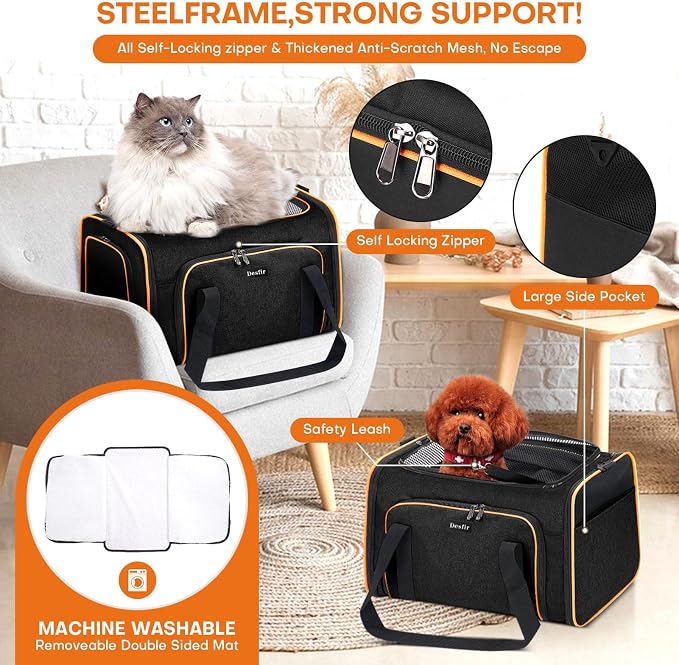 Premium Pet Carrier – Dog & Cat Travel Bag, Airline Approved, Soft-Sided Design - Image 4