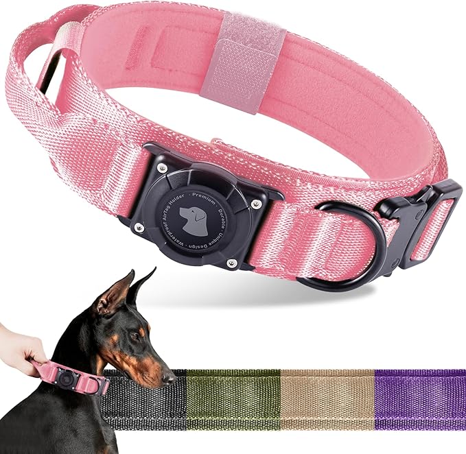2025 Upgrade Waterproof AirTag Dog Collar, Military Tactical Dog Collar by ODOKELE