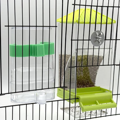 No Mess Bird Feeder Water Dispenser Set, Automatic Parrot Feeder by chuyouan