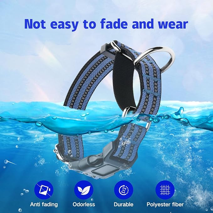 Martingale Dog Collar, Adjustable Nylon Reflective Collar - Image 6