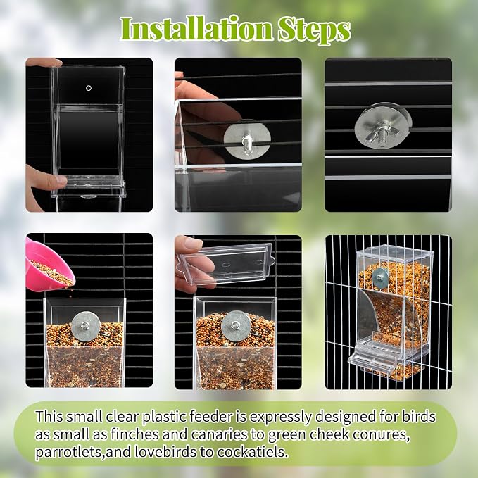 Rypet No Mess Bird Water Feeder Dispenser Set Automatic Bird Feeder Transparent - Image 7