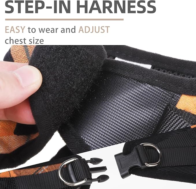 PUPTECK Adjustable Dog Harness Collar and Leash Set Step in No Pull Pet Harness - Image 3