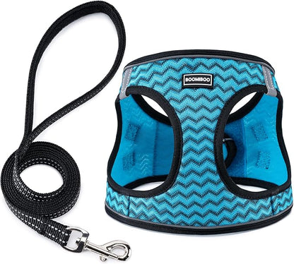 BOOMIBOO Dog Harness with Leash Set, No Pull Adjustable Reflective Step-in by BOOMIBOO