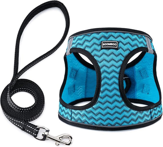 BOOMIBOO Dog Harness with Leash Set, No Pull Adjustable Reflective Step-in by BOOMIBOO