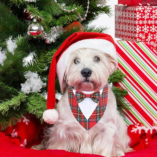 ADOGGYGO Christmas Dog Tuxedo Bandana, Adjustable Christmas Costume - Image 2