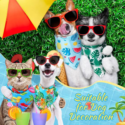 Chunful 100 Pieces Dog Bandanas Bulk Summer Pet Bandanas Pack Triangle Scarf - Image 2